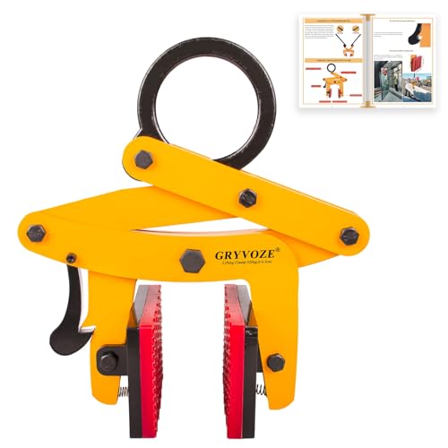GRYVOZE 705 lbs Large Slab Stone Lfting Clamp, 0-2.56 in A Shaped Granite Slab Lifting Clamp, Scissor Lifter Clamp, Stone Carry Clamps Slab Lifter for Marble, Granite, Concrete Slabs, Steel Pate
