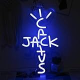 OLLUKA Cactus Jack Neon Sign, Words LED Neon Light Sign For Rap Talking West Coast Light Up Wall Art Hanging Sign For Home Bar Pub Party Decor