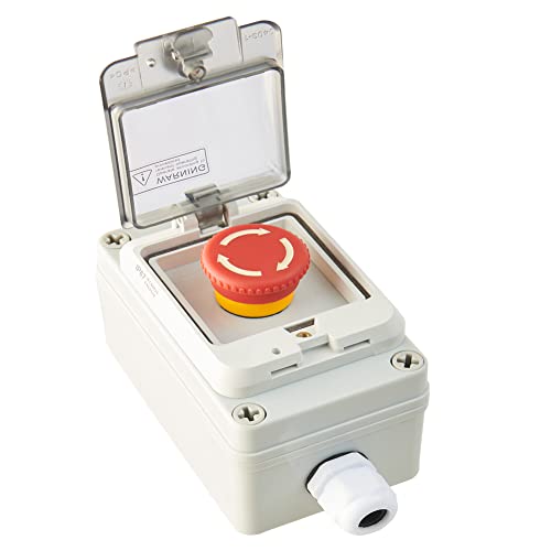 Emergency Stop Button with Box e-Stop Box Emergency Stop Switch with Estop Button with Plastic Box e-Stop Button Box Emergency Stop Push Button Switch Push Button Station Box