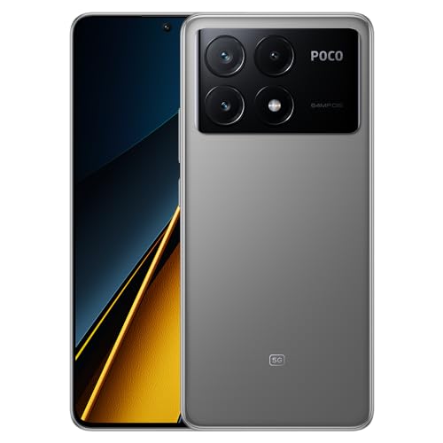 Xiaomi Poco X6 Pro 5G Global Unlocked (512GB + 12GB) GSM 6.67" 64MP Triple Camera (for Tmobile Mint Tello Global) (Gray)