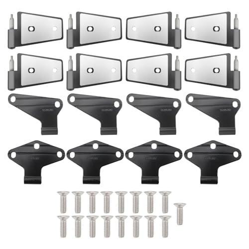 AUTOKAY Body Door Hinge Replacement Set for Jeep Wrangler JK 2007-2018 Black Powder Coat 16 Pcs Door Hinge Kit