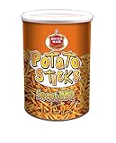 Better Made Potato Sticks 5oz Canister - (Sweet BBQ, 12 Can Tray) Shoestring Potato Sticks - Gluten Free - Crunchy, Crispy Snack from Fresh Potatoes - Resealable Lid