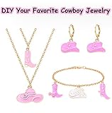 NVENF 36PCS Cowboy Boot Charms for Jewelry Making, Enamel Western Cowgirl Boot Hat Pendant Charms for Necklace Bracelet Earring Making DIY Crafts (36PCS Cowboy Boot Charms)