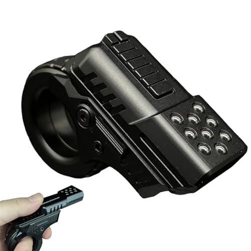 Zoom Alloy Ratchet Wheel Fidget Ring EDC Haptic Slider Fidget Spinner Multifunction Metal Fidget Toys ADHD Tool Adult Stress Relief Toys Gifts for Father and Boyfriend (Black)