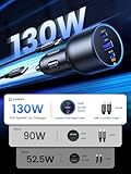 UGREEN 130W USB C Car Charger, PD 100W +PD 30W Type C Car Charger Adapter, Fast Charging Car Charger Compatible with iPhone 16 16 Plus 16 Pro 16 Pro Max, Galaxy S24 S23 Ultra, iPad, MacBook, and More