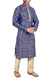 Sonisha SK105 Men's Kurta Pajama Set Indian Traditional Party Wear Outfit (44) Blue