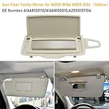 Abodvu Compatible with Mercedes Benz Sun Visor Vanity Mirror Cover,Front Visor Cap Replace for W166 X166 W292 W205 W253 C GLC M Class 2015-2021,1PC Left Makeup Mirror Cap,Beige