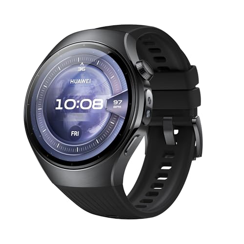 HUAWEI Watch 5 46mm, Smartwatch, Multi-Sensing X-TAP, Health MOT, Real-Time Fingertip Blood Oxygen, up to 11 Days Battery Life, eSIM, Aerospace-Grade Stainless Steel,Black