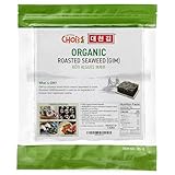 CHOI's 1 Organic Roasted Seaweed, Gim, Sushi Nori/ (50 full sheets)/ Product of Korea/ Gold Grade- Vegan, Keto, Gluten Free, Full of Fiber, Vitamin, Mineral, High protein, Omega 3's