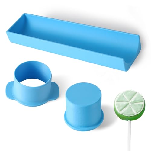 MITCHENIFY Round Cake Pop Mold with 9-Inch Tray, 3D Printed Cake Pop Cutter and Pusher, Baking Molds for Home Baking, Birthday Parties, Wedding Desserts