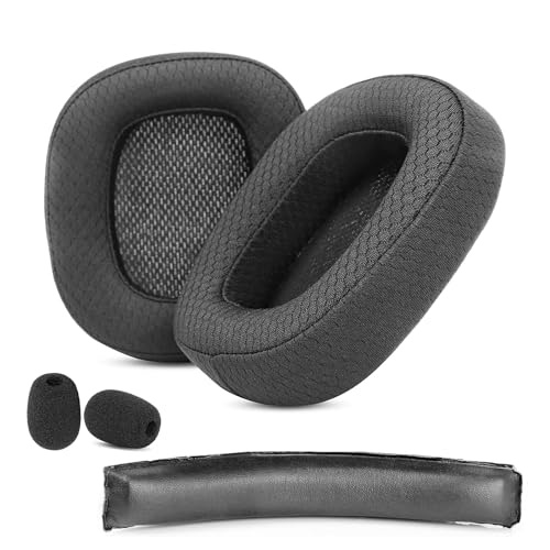 ACCOUTA Earpads+Headband Compatible with Logitech G930 G930s G430 G432 Headsets Ear Pads Replacement with Durable & Breathable Fabric/High Density Foam