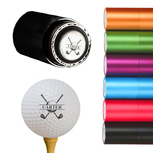 Hatchaa Custom Golf Ball Stamp Marker, Self-Inking Golf Ball Personalized Stamp with Monogram Logo Design, Durable Waterproof Golf Ball Marking Gift for Golf Lover Men & Dad Husband, Golf Balls Stamp