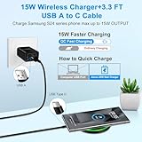 S24 Ultra Samsung Wireless Charger Fast Charging Pad Android Phone Cargador Inalámbrico for Samsung Galaxy S24 S23 FE S22 S21 S20 Z Fold Flip 5 4,Motorola Edge 2024 Razr 2023 Moto G Stylus 5G Power