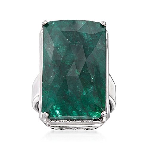Ross-Simons 20.00 Carat Emerald Ring in Sterling Silver. Size 7