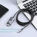 BoxWave Cable Compatible with Xiaomi Redmi Note 13 Pro+ - SmartDisplay Cable - USB Type-C to HDMI (6 ft), USB C/HDMI Cable - Jet Black