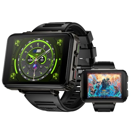 LOKMAT 4G Smart Watch, 6GB+128GB Android Smartwatch Phone Call, 2.4" Large Screen Sport Watch 1500mAh Dual Camera WiFi Bluetooth GPS Smart Watches for Men