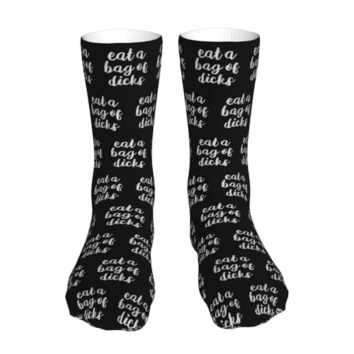 Eat A Bag of Dicks Casual Calf Socks for Men's and Women's Winter Warm