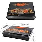 UOIENRT Japanese Bento Box with Lid, Japanese Sushi Tray Lunch Box Plastic Snack Serving Tray Traditional Bento Box (Large)