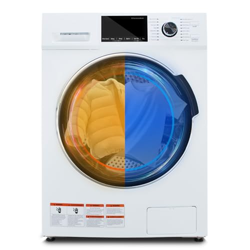 Washer and Dryer Combo, 3.1 cu.ft, Apartment Ventless All In One Washer Dryer,110V 24"W Large Capacity Front Load Washing Machine and Dryer, Compact Lavadora y Secadora 2 en 1 for RV Apartment Home