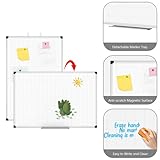 XBoard Magnetic Dry Erase Whiteboard with Lines 36 x 24 Inch, 3' x 2' Double Sided Hanging White Board Planner for Wall | Grid Lined White Board + Message Presentation Board