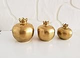 Gold Pomegranate Decoration, Ceramic Pomegranate Set of 3, New Year's Gift, Pomegranate Ornament, Handmade Gift,Wedding Favors