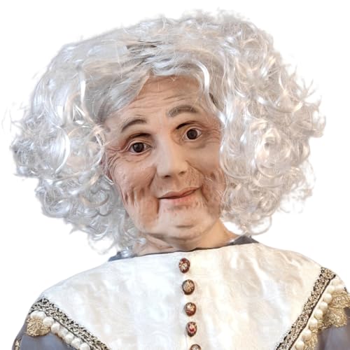 Realistic Old Man Mask Halloween Supersoft Old Women Latex Half Face Masks with White Hairs Scary Helmet Cosplay Halloween Costume Props