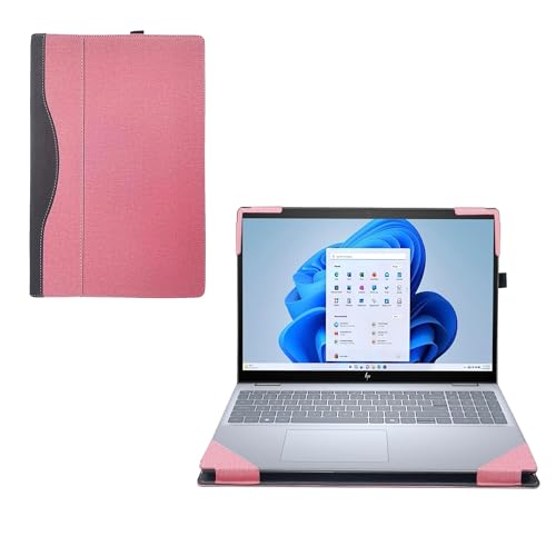 RUNMEIJIA Laptop Cover for Dell Latitude 5450 5440 5430 5420 Series 14 inch 2021～2024 Notebook PC .2-in-1 Detachable PU Leather Notebook (Pink)