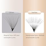 Veritee 1000pcs 20D D Curl Mix9-16 Handmade Pinching Fake False Eye Lash Pre Pro Made Mega Volume Promade Loose Premade Lash Fans Eyelash Extensions