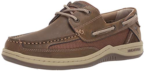 Margaritaville Men's Anchor Lace Boat Shoes-Lightweight and Durable 2 Eye Lace Up, Brown, 11
