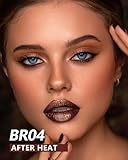 MAKI YIKA Brown Lipstick for Women Metallic Lipsticks Glitter Long Lasting Lipstick No Smudge No Transfer Liquid Lip Gloss (BR04 After Heat)