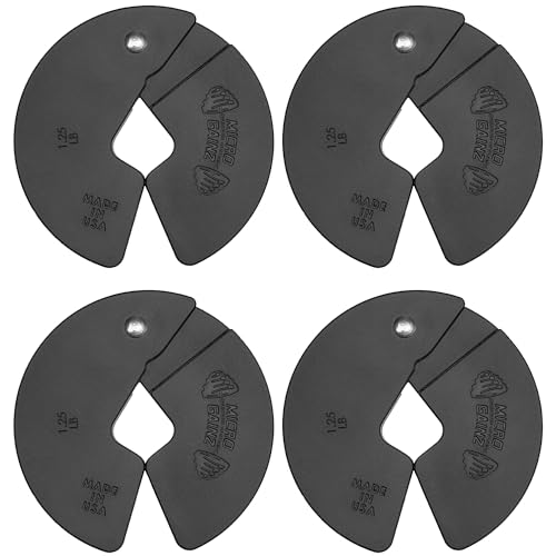 Micro Gainz Dumbbell Fractional 1.25lb Weight Plate, Ideal for Micro Loading, (Choose Color) 4 Piece Fractional Weight Plates, Designed for Dumbbell Training, Made In USA (Black)