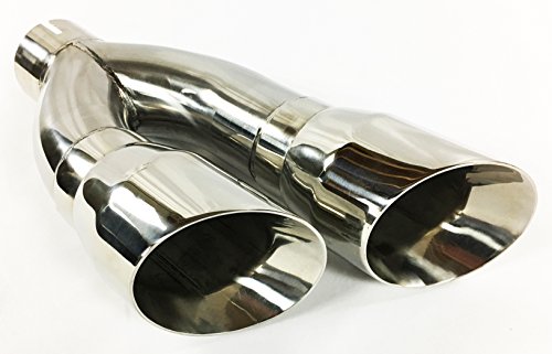 Exhaust Tip 3.00" Inlet 4.00" Outlet 16.00" long Dual Slant Angle Stainless Steel WDWD304016-300-SS Wesdon Exhaust Tip