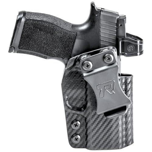 Rounded IWB Holster Fits: Glock 17 19 19X 26 31 32 33 34 45 (G1-5) Holster - RH - Carbon Fiber Black Kydex - Concealment Express - American Made