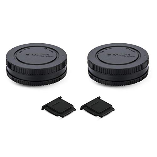 2 Pack E Mount Body Cap & Rear Lens Cover for Sony A6700 A6600 A6500 A6400 A6300 A6100 A6000 A5100 ZV-E10 ZV-E1 A7C II A7CII A7CR A7 A7II A7III A7IV A7R A7RII A7RIII A7RIV A7RV A7S II III A9 II III A1