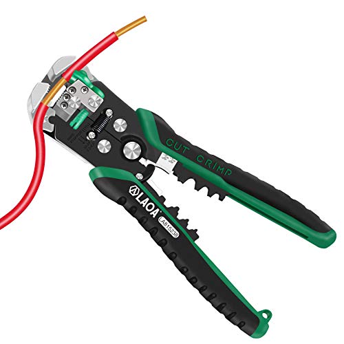 LAOA Wire Stripper Tool, 8-26 AWG Automatic Wire Cutter, Green, Alloy Steel