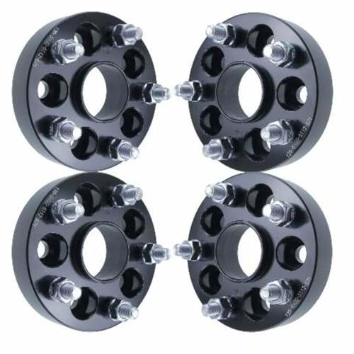 1.25" 5x100 to 5x112 Hubcentric Wheel Adapters - Change Bolt Pattern, Convert 5x100 to 5x112, Fits VW Fits Audi - 1.25 Inch (32mm), 57.1 Hub, 12x1.5 Studs - Set of 4 - Black