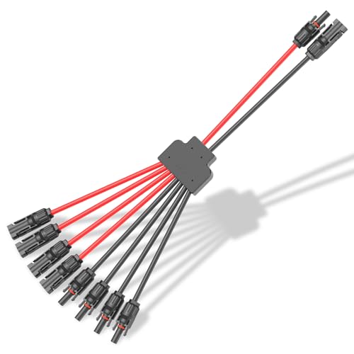 Maoligo Solar Connectors Cable for 4 Solar Panels, Parallel 10AWG Solar Panel Connectors Y Branch Adapter Tool-Free (FMMMM/MFFFF)