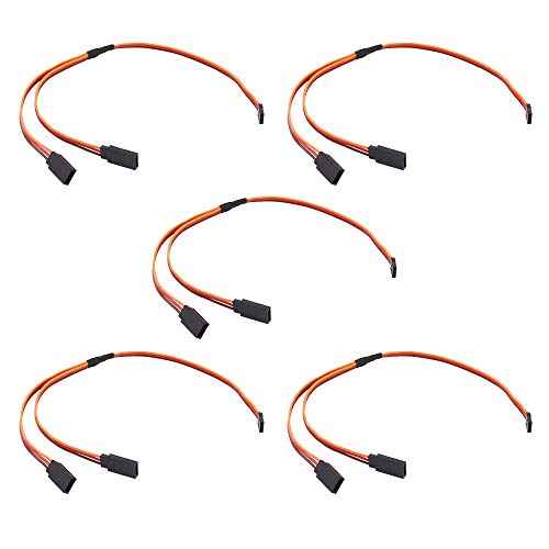 OliRC 5pcs 12" / 300mm Servo Cable Y Harness Extension Cord 22awg 60 cores for RC Car Helicopter Servo Receiver Wire Lead(C144-5)