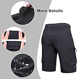 Ally Mens Mountain Bike Shorts 4D Padded Baggy Quick Dry Lightweight Bicycle Cycling Biking Bike Shorts(Black L)