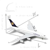 QIYUMOKE A380 German 1/300 Die-cast Metal Airplane Model -A380 Sky Jumbo a380 Model Plane with Stand (7.5 inches Long) for Aviation Enthusiast Gift or Display Decorations