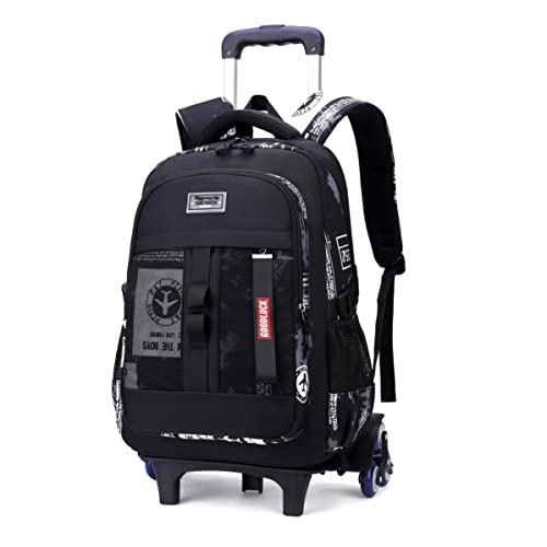 Aeroplane Kids Rolling Backpacks for Boys School, Capacity Boys School Bags Bookbags on 6 Wheels