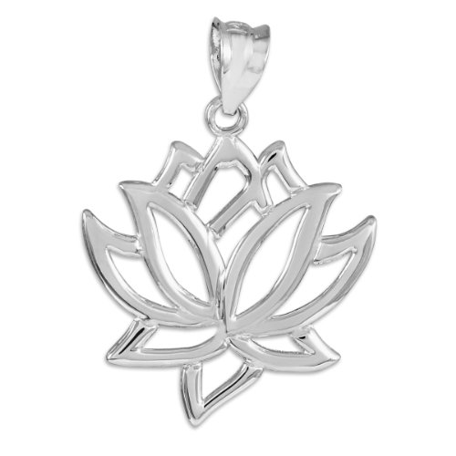 Claddagh Gold 925 Sterling Silver Lotus Flower Pendant
