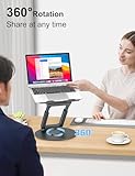 tounee Telescopic Laptop Stand for Desk with 360° Swivel Base, Sit to Stand, Height Adjustable, Portable Riser Holder for Good Posture, Compatible with MacBook Pro, All Laptops 10-17"-Gray