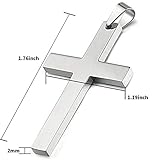 Ouslier 925 Sterling Silver Simple Mens Cross Pendant Jewelry (Silver)