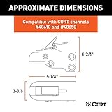 CURT 25328 Channel-Mount Adjustable Trailer Coupler, 2-5/16-Inch Hitch Ball, 15,000 lbs, B