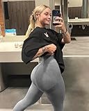 NORMOV 4 Piece Butt Lifting Workout Leggings for Women, Seamless Gym Scrunch Booty Lifting Sets(2Black/Grey/Burgundy, M)