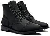 Thursday Boot Company Men's Captain Rugged and Resilient Cap Toe Boot, Black Matte, Size 9