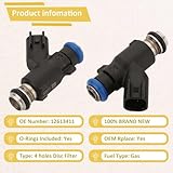 12613411GM Flex Fuel Injectors,Compatible with/Chevy 5.3L Tahoe Silverado Avalanche 2010 2011 2012 2013 2014,Compatible with/GMC Yukon Sierra 1500 |4.8 5.3 6.0 Flex Engine| |4 Holes| |Set of 8|