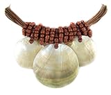 Swimmi Handcrafted Round Mother of Pearl Necklace, Natural Mother of Pearl Beads Necklace for Women Jewelry (GA047)