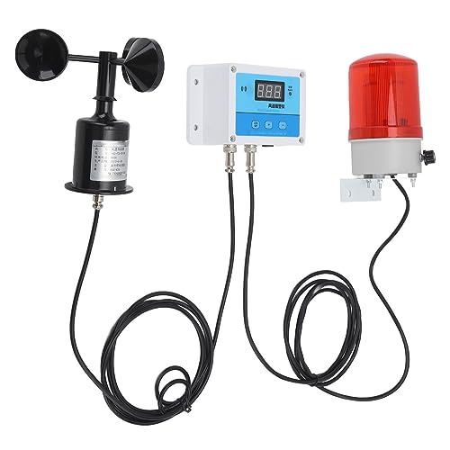HEEPDD Tower Crane Anemometer, LED Display Wind Speed Alarm with Alert Light Wind Speed Measuring Sensor Wind Anemoscope for Construction Site Tower Crane